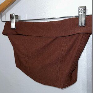 Brown Wild Fable faux denim tube top
